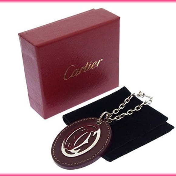 Authentic Cartier key ring Key holder Red Silver Woman - Picture 2 of 5